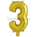 Шар Мини-буква "З" Золотая 38 см - изображение 1