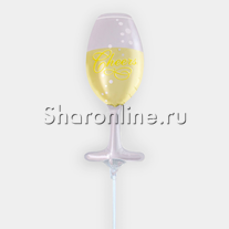 Шар мини-фигура "Бокал шампанского" 43 см