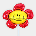 Шар мини-фигура "Цветок-улыбка" красный 43 см - изображение 1