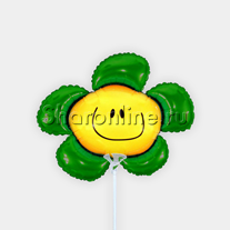 Шар мини-фигура "Цветок-улыбка" зеленый 43 см