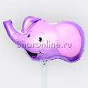 Шар мини-фигура "Голова Слона" сиреневая 41 см - изображение 1