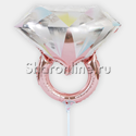 Шар мини-фигура "Кольцо с бриллиантом" розовое золото 33 см - изображение 1