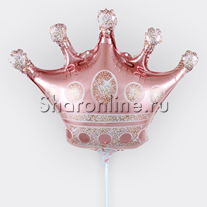 Шар мини-фигура "Корона" розовое золото 41 см