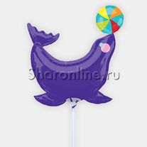 Шар мини-фигура "Морской котик" фиолетовый 41 см
