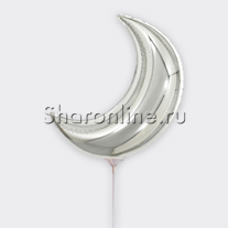 Шар мини-фигура "Полумесяц" серебро 25 см