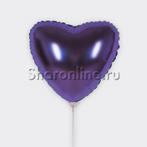 Шар мини-сердце Фиолетовое 23 см