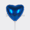 Шар мини-сердце Синее 23 см - изображение 1