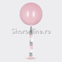 Розовый шар с гирляндой тассел - 60 см - изображение 1