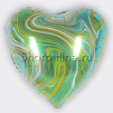 Шар Сердце "Агат" зелено-голубое 46 см - изображение 2