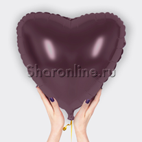 Шар Сердце бургундия 46 см