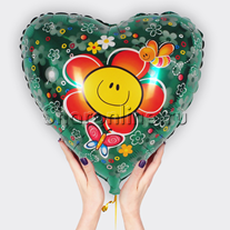 Шар Сердце "Цветок-Улыбка" 46 см