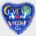Шар Сердце "Люблю до луны..." 46 см - изображение 2