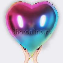 Шар Сердце "Радужный градиент" 81 см