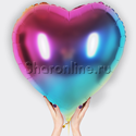 Шар Сердце "Радужный градиент" 81 см - изображение 1