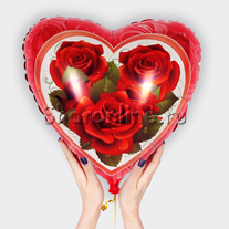Шар Сердце "Розы" 46 см
