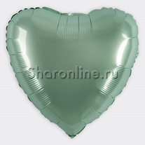 Шар Сердце "Сатин" мятное 46 см