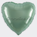 Шар Сердце "Сатин" мятное 46 см - изображение 1