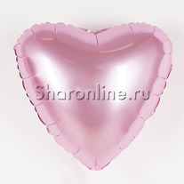 Шар Сердце "Сатин" розовое 46 см