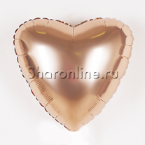Шар Сердце "Сатин" розовое золото 46 см