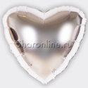 Шар Сердце серебро 46 см - изображение 2