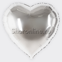 Шар Сердце серебряное 81 см - изображение 1