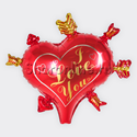 Шар Сердце "Стрелы Амура" красный 46 см - изображение 1