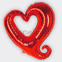 Шар Сердце "Вензель" красный 88 см - изображение 1