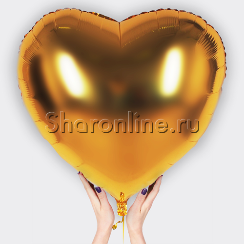 Шар Сердце золотое 81 см - изображение 1