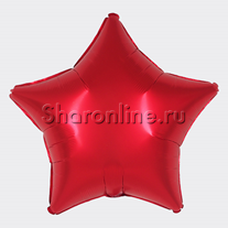 Шар Звезда Красная сатин 46 см