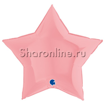 Шар Звезда Макаронс розовая 91 см