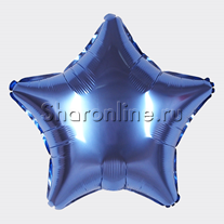 Шар Звезда Синяя сатин 48 см