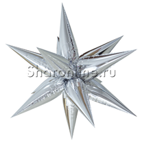 Шар Фигура "Звезда составная" серебряная 66 см