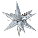Шар Фигура "Звезда составная" серебряная 66 см - изображение 1