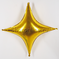 Шар Звезда золотая 4-х конечная 71 см