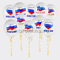 Шары под потолок "Россия триколор"