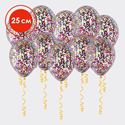 Шары с круглым разноцветным конфетти 25 см - изображение 1