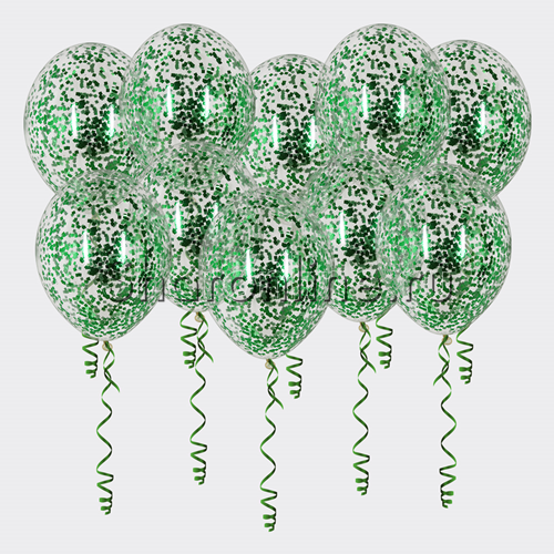 Шары с квадратным зеленым конфетти - изображение 1