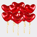 Шары в виде красных сердец хром 30 см - изображение 1