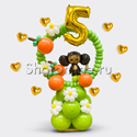 Стойка из шаров "Чебурашка в апельсинах" с цифрой - изображение 1