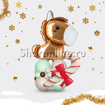 Стойка из шаров "Карамельная лошадка"