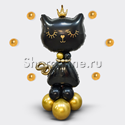Стойка из шаров "Котенок принцесса" черная - изображение 1