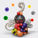 Стойка из шаров "Неоновые огни" с цифрой - изображение 1