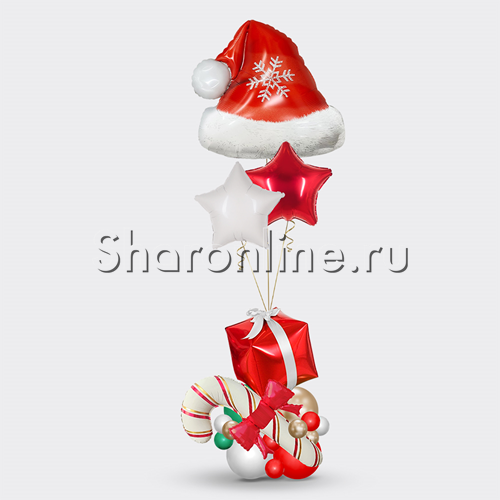 Стойка из шаров "Новогодний колпачок" - изображение 1