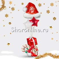 Стойка из шаров "Новогодний колпачок"