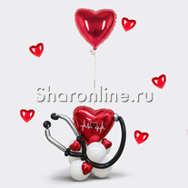 Стойка из шаров "Сердечный ритм"
