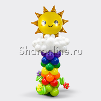 Стойка из шаров "Солнышко на радуге"