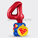 Стойка из шаров "Юному Супермену" с цифрой - изображение 1