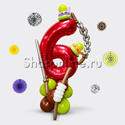 Столбик из шаров "Атрибуты черепашек-ниндзя" с цифрой - изображение 1