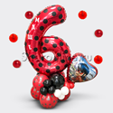 Столбик из шаров "Леди Баг" с цифрой - изображение 1