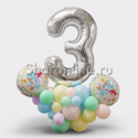 Столбик из шаров "Малышарики" с цифрой - изображение 1